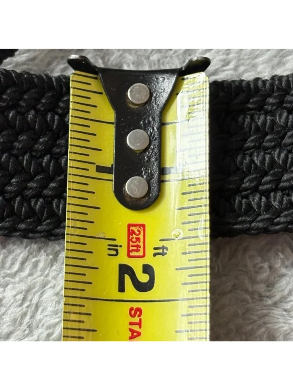 Handcrafted Black Braided Belt Silver Buckle Floral Engraving 1.5